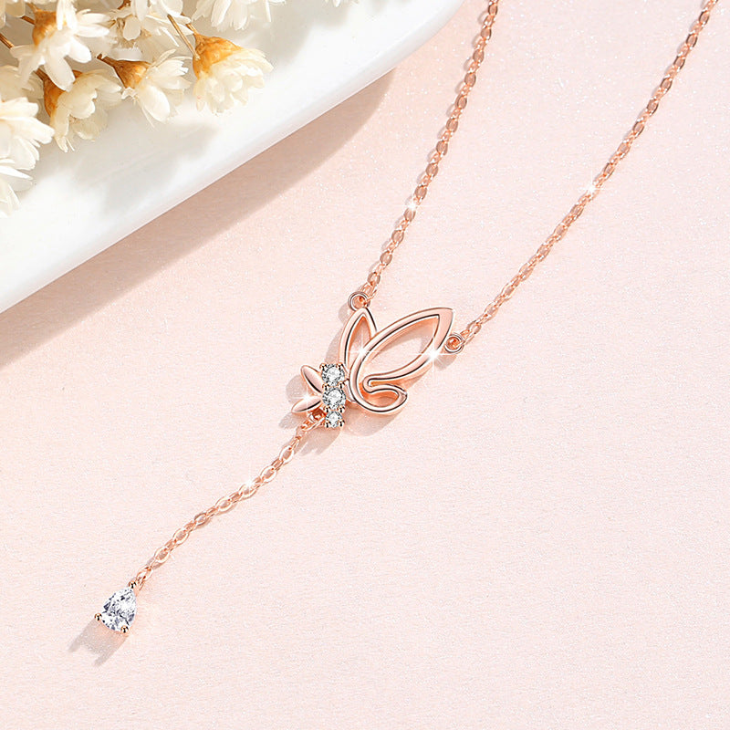 Collana in argento sterling 925 – farfalla e zirconi
