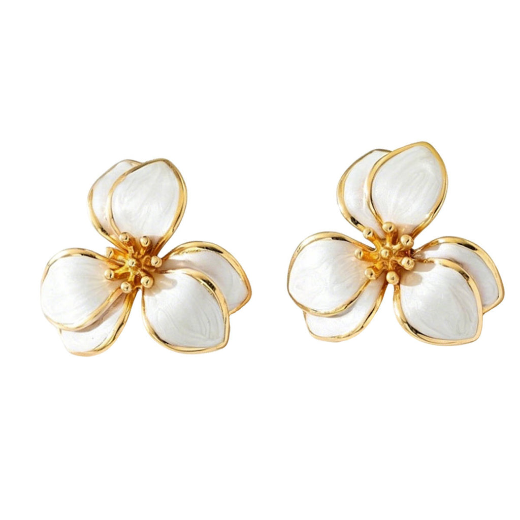 White Petal Flower Earrings — product image 5