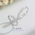 Original Double Knot Pure Silver 999 Couple Ring Men's and Women's Light Luxury High-Grade Zircon Ring Ins Bow Ring