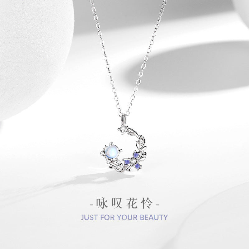 Collana in argento sterling 925 – fiore e zirconi