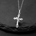 Cross Sterling Silver 925 Necklace Niche Design Light Luxury Hip Hop Clavicle Chain Retro Style Angel Guardian Pendant