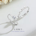 Mobius Pure Silver 999 Couple Ring Men's and Women's Fashion Versatile Four-Claw Zircon Ring Diamond Pattern Pair Ring