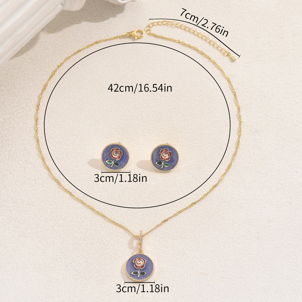 Blue Rose-Detail Disc Jewelry — product image 3