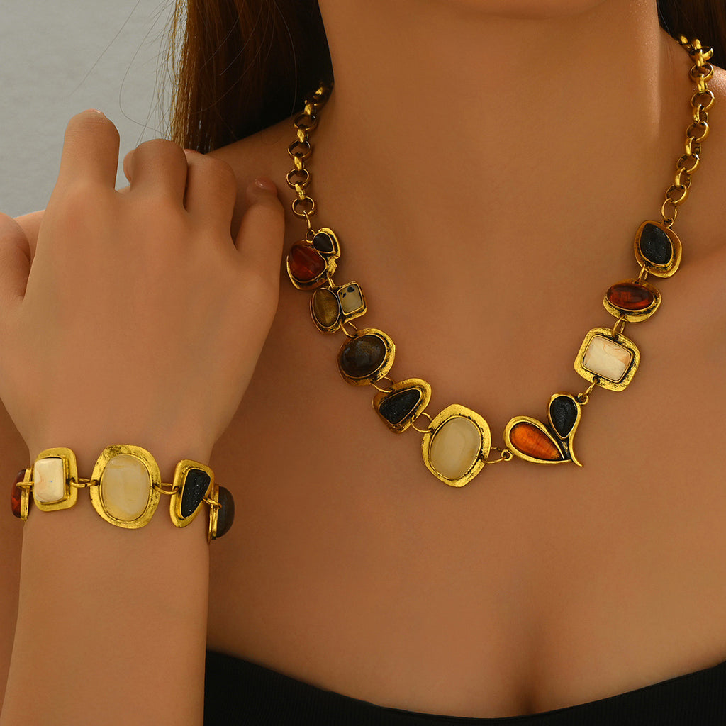 Mixed Geometric Center Jewelry