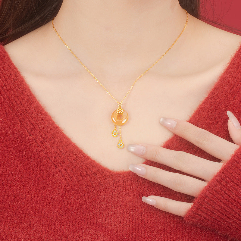 Collana in argento sterling 925 – moneta e disco e onice