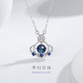 Collana in argento sterling 925 – pianeta e Saturno e dettaglio in vetro