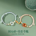 Bracciale in argento sterling 925 – nodo e disco e calcedonio