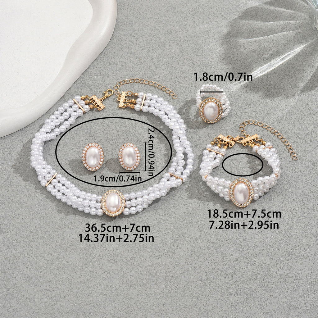 Layered Pearl-Effect Choker Jewelry — product image 4