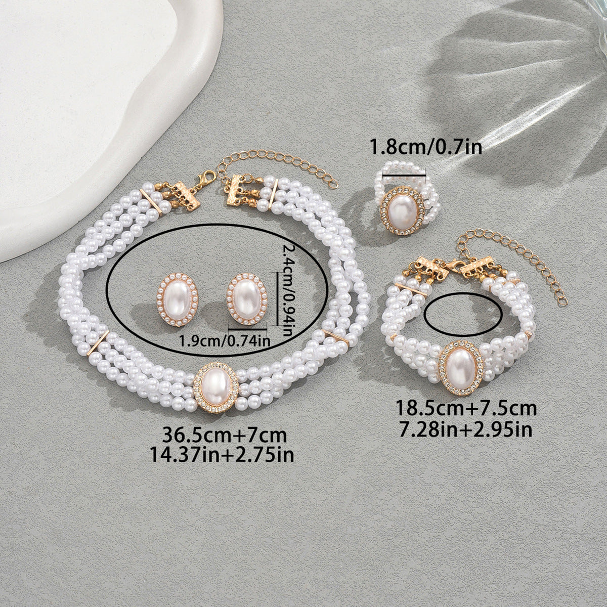 Layered Pearl-Effect Choker Jewelry — product image 4