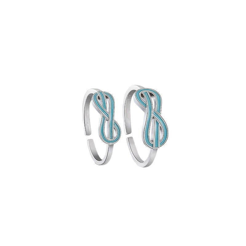 Infinite Symbol Sterling Silver 925 Luminous Couple Ring Light Luxury High Sense Ring Ins Style Mobius Ring Pair Ring