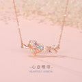Bowknot Sterling Silver 925 Necklace Female Niche Design Light Luxury Zircon Clavicle Chain Get Things Ins Style Love Pendant