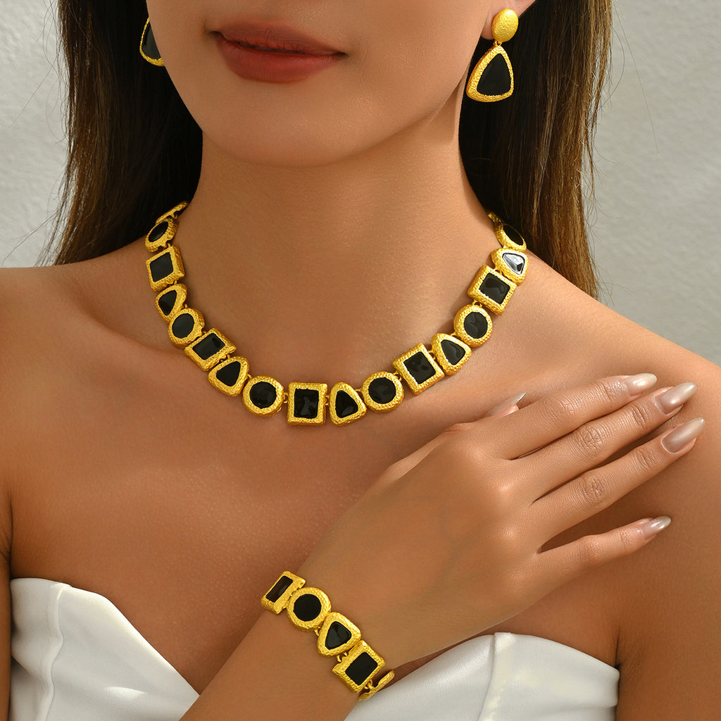 Black Rectangle Collar Jewelry