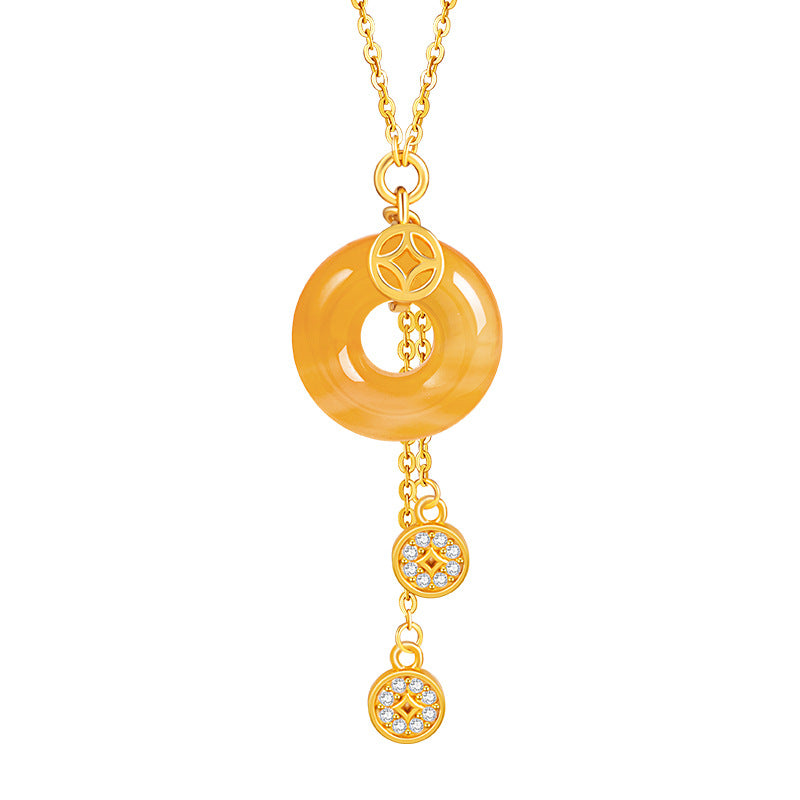 Collana in argento sterling 925 – moneta e disco e onice