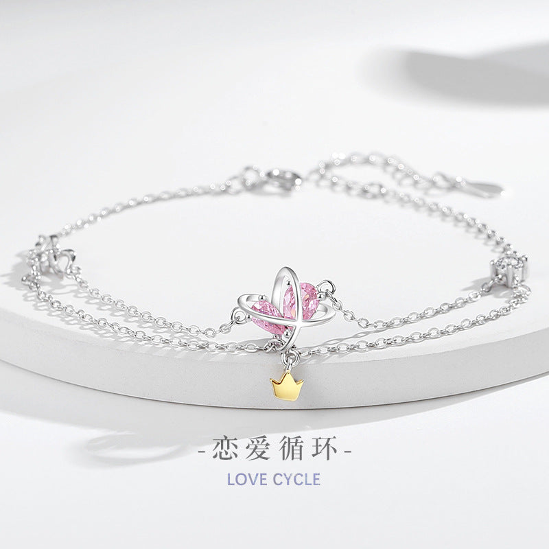 Bracciale in argento sterling 925 – pianeta e stella