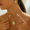 Pale Green Floral Pendant Jewelry