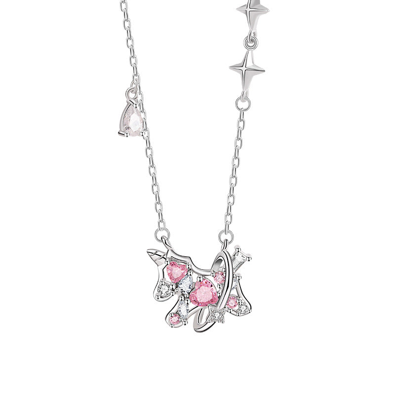 Gioielli in argento sterling 925 – unicorno e stella e zirconi
