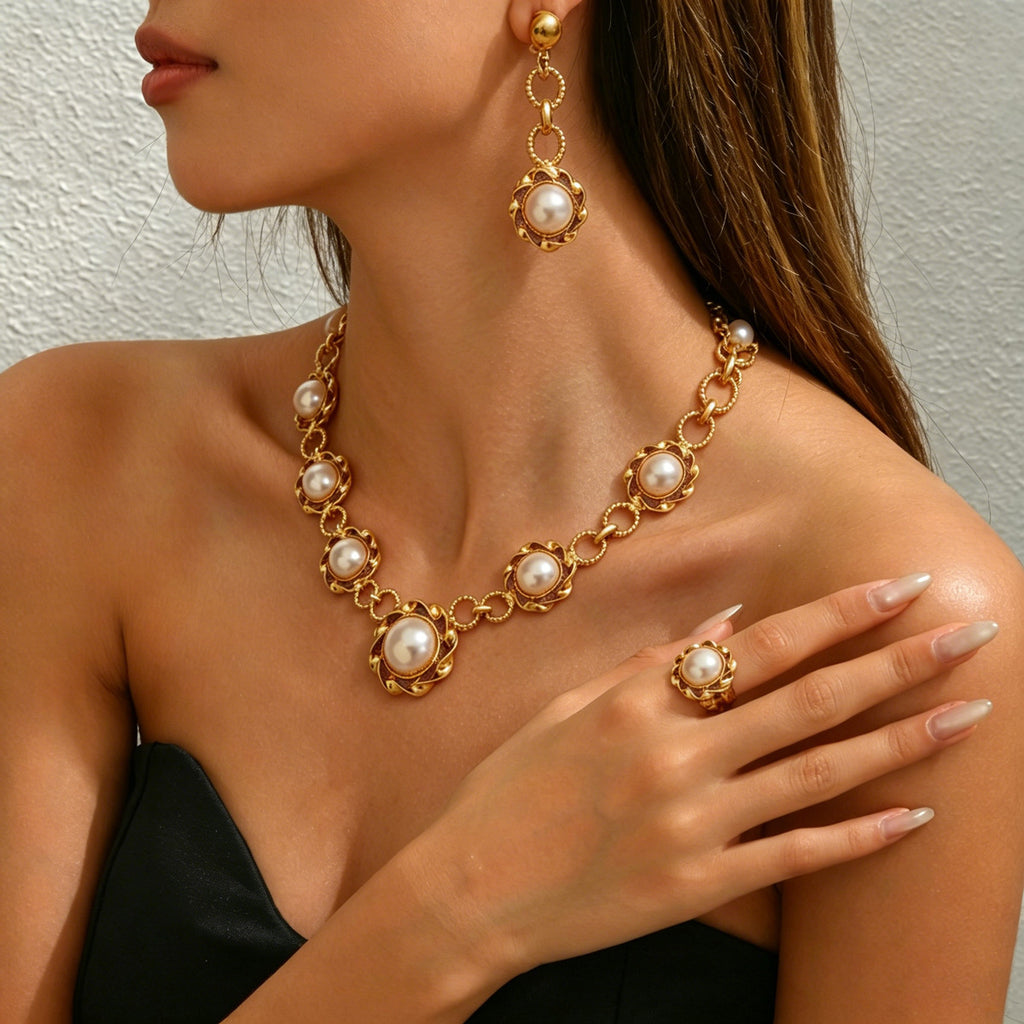 Ornate Pearl-Effect Jewelry
