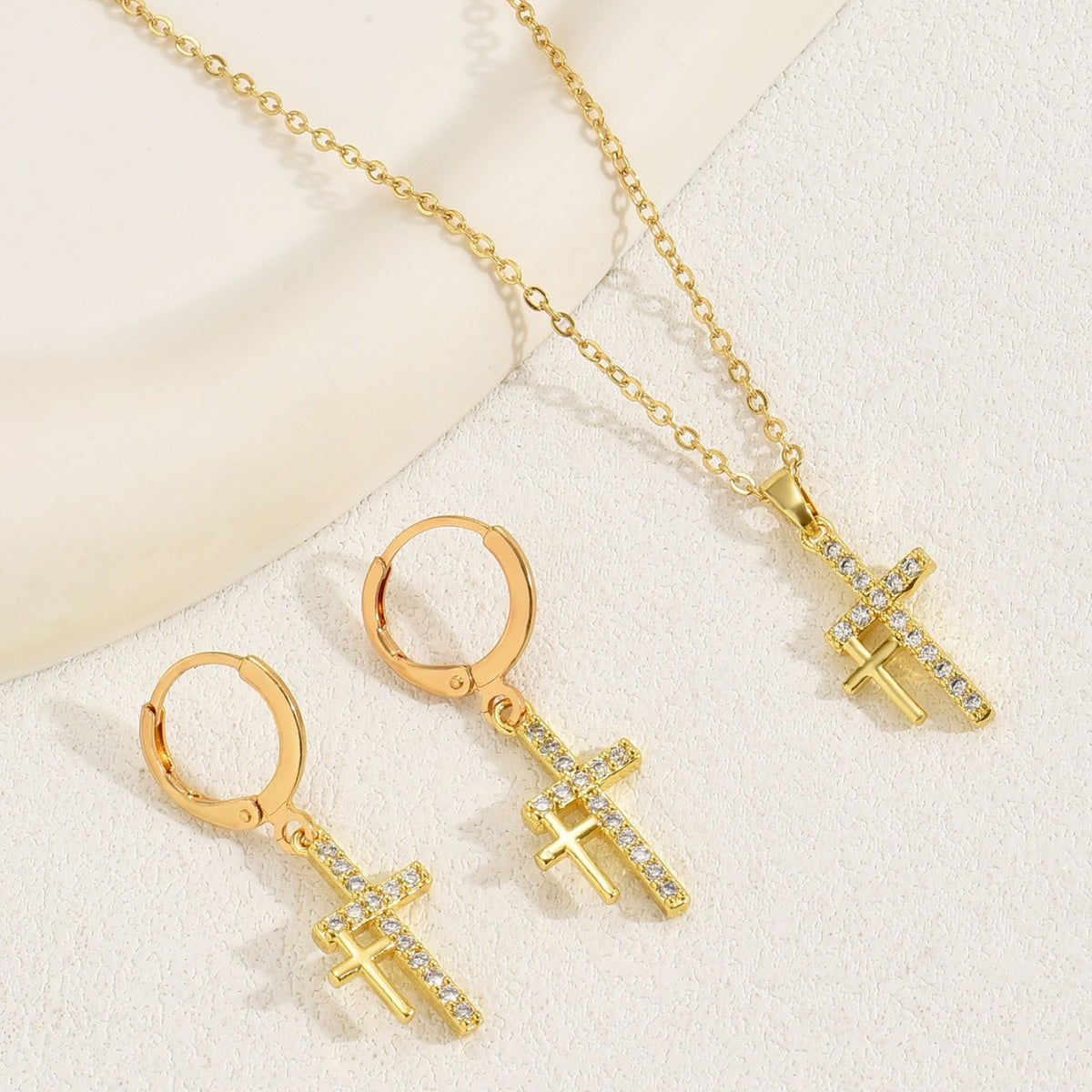 Delicate Sparkling Cross Jewelry — product image 3