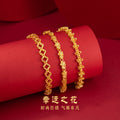 Lucky Clover Pure Silver 999 Bracelet Women's Light Luxury High-Grade Floral-like Brocade Bracelet Ins Style Flower Bracelet