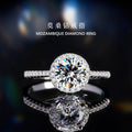 Sterling Silver 925 Diamond Ring Women's Simple High-Grade Bouquet Moissanite Ring round 1 Karat 6 Wedding Ring