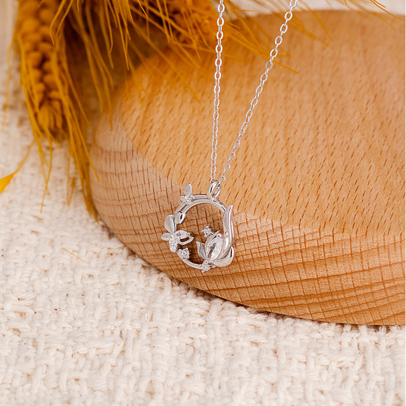 Gioielli in argento sterling 925 – farfalla e fiore