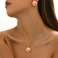 Pink Floral Disc Jewelry