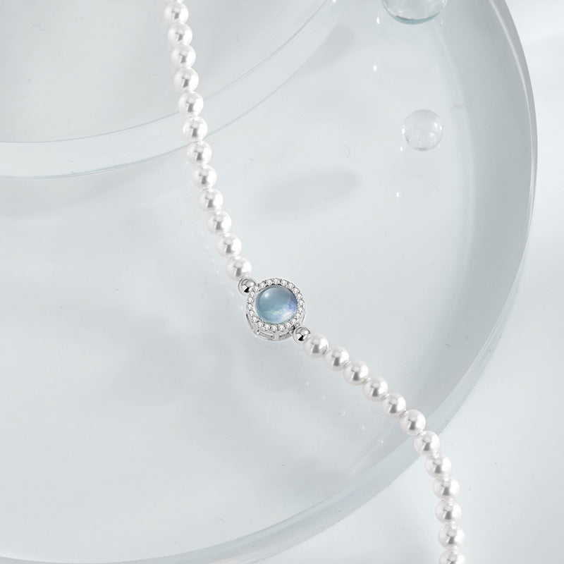 Hailanbao Sterling Silver 925 Bracelet Female Niche Design Light Luxury Zircon Bracelet Ins Style Shijia Pearl Bracelet