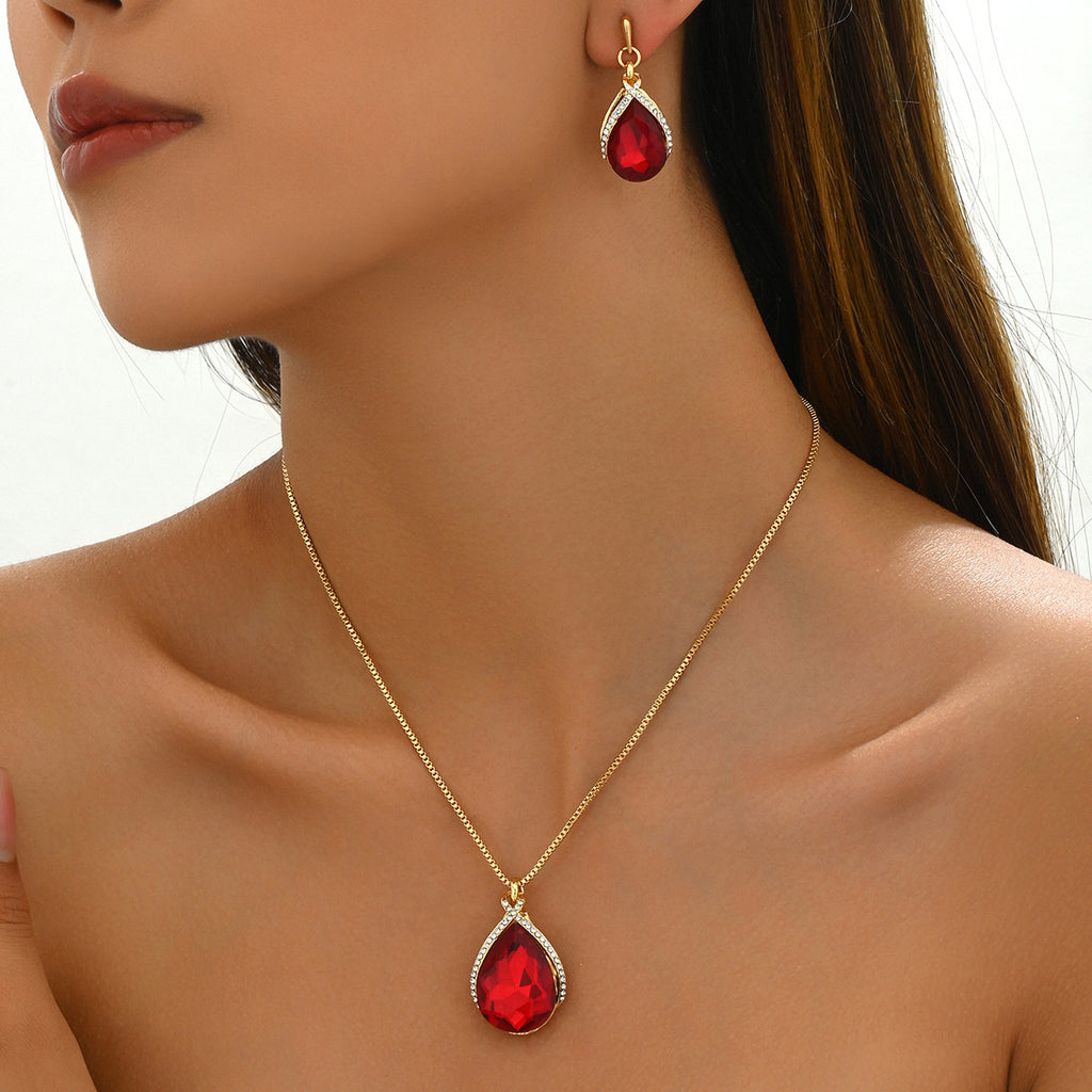 Ruby-Color Teardrop Jewelry — product image 2