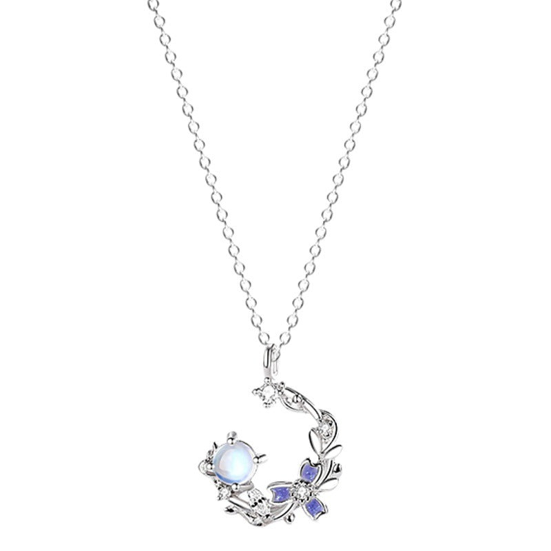 Collana in argento sterling 925 – fiore e zirconi