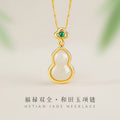 Collana in argento fino 999 – zucca e ruyi e giada Hetian