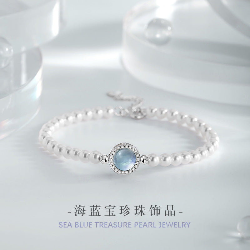 Hailanbao Sterling Silver 925 Bracelet Female Niche Design Light Luxury Zircon Bracelet Ins Style Shijia Pearl Bracelet