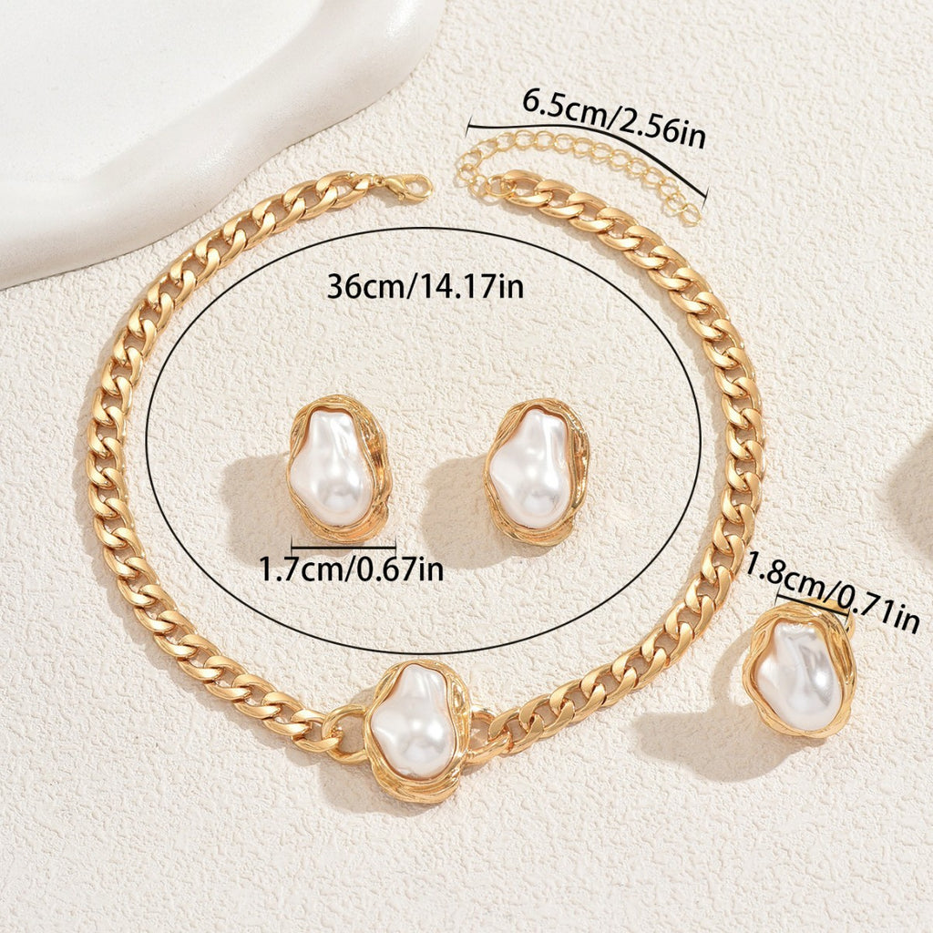 Irregular Pearl-Effect Chain Jewelry — product image 4