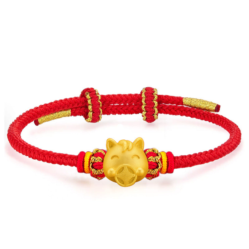 Bracciale in argento fino 999 – segno zodiacale e cavallo