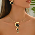 Graduated Black Disc Pendant Jewelry