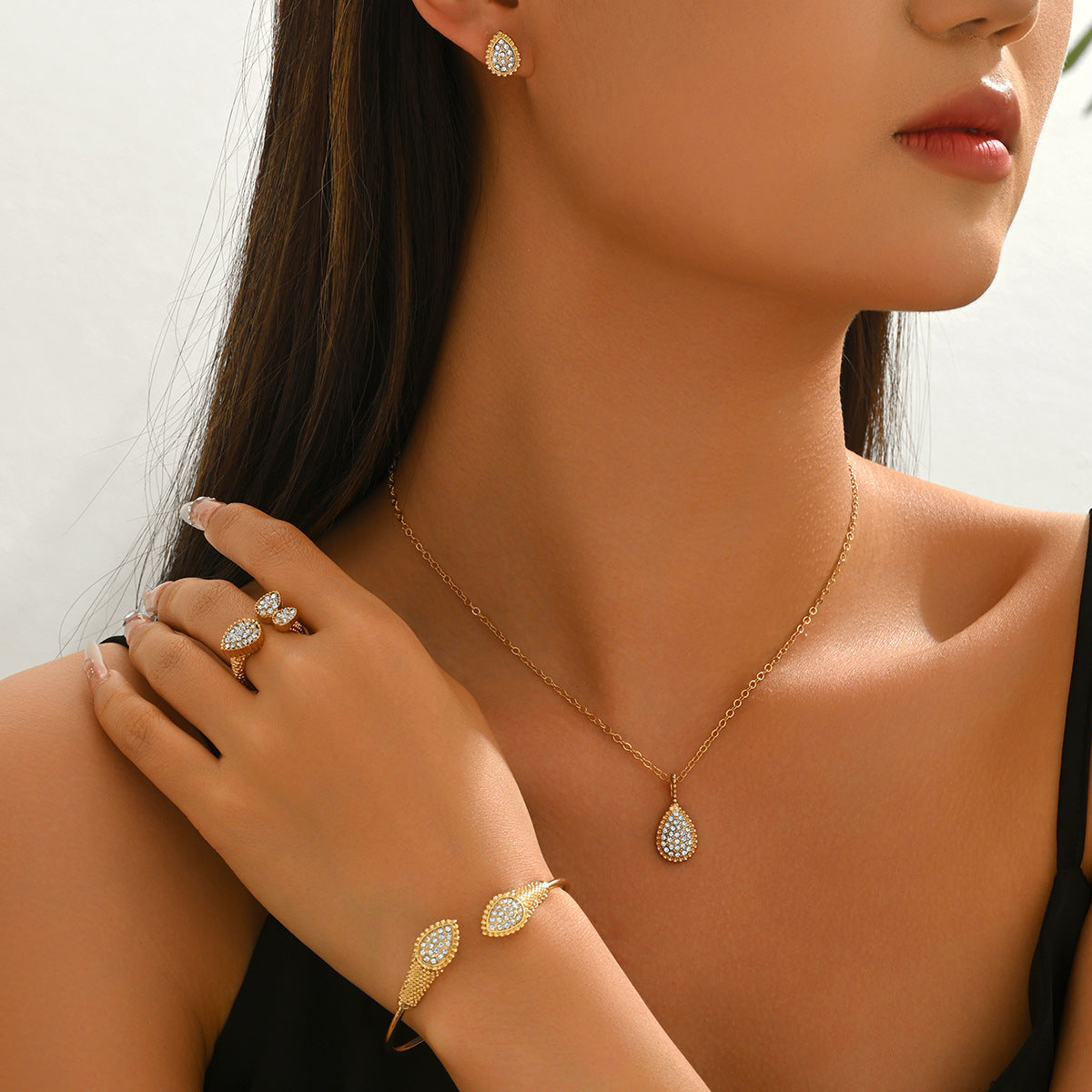 Teardrop Pavé-Effect Jewelry — product image 2