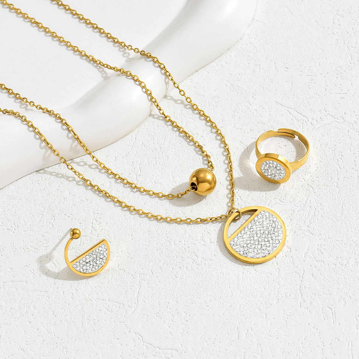 Layered Half-Disc Jewelry — product image 3