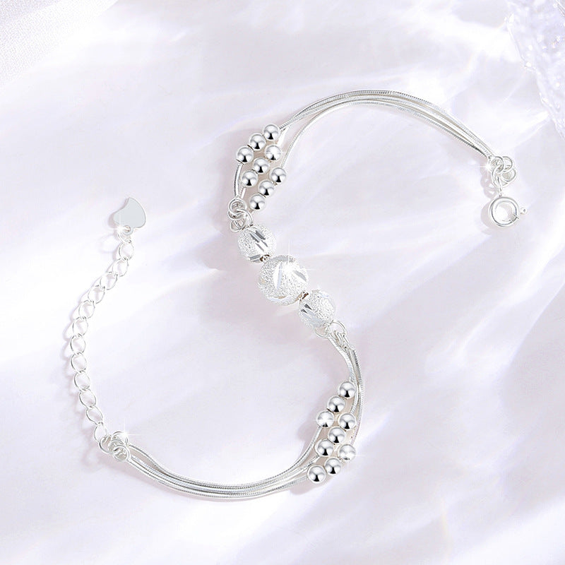 Sansheng Sanshi 999 Pure Silver Bracelet Female Niche Design Light Luxury Bell Bracelet for Girls Ins Style Girlfriends Bracelet
