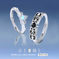 Original Design Couple Ring a Pair of Moonstone 925 Sterling Silver Men's and Women's Ring Niche Design Sense Light Luxury Sense