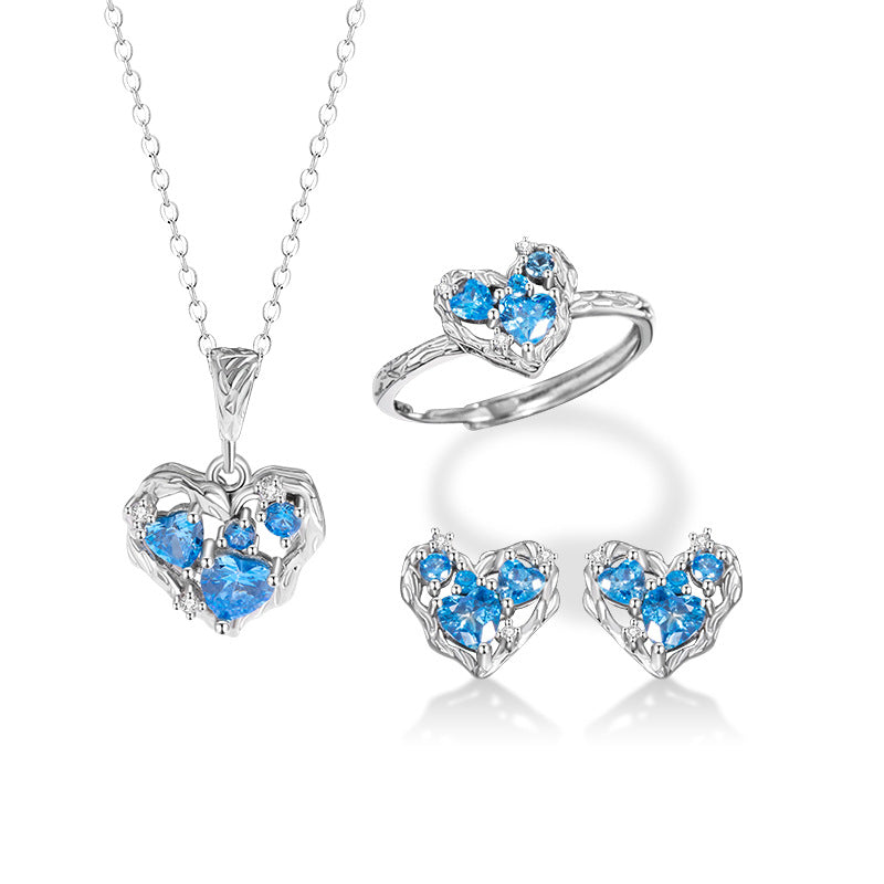 Gioielli in argento sterling 925 – motivo marino e cuore e zirconi