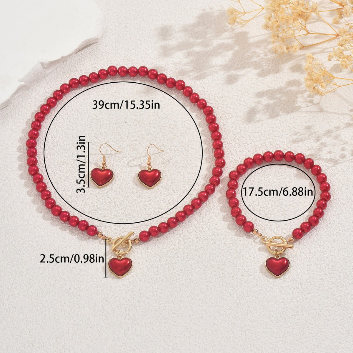 Red Bead Heart Jewelry — product image 4