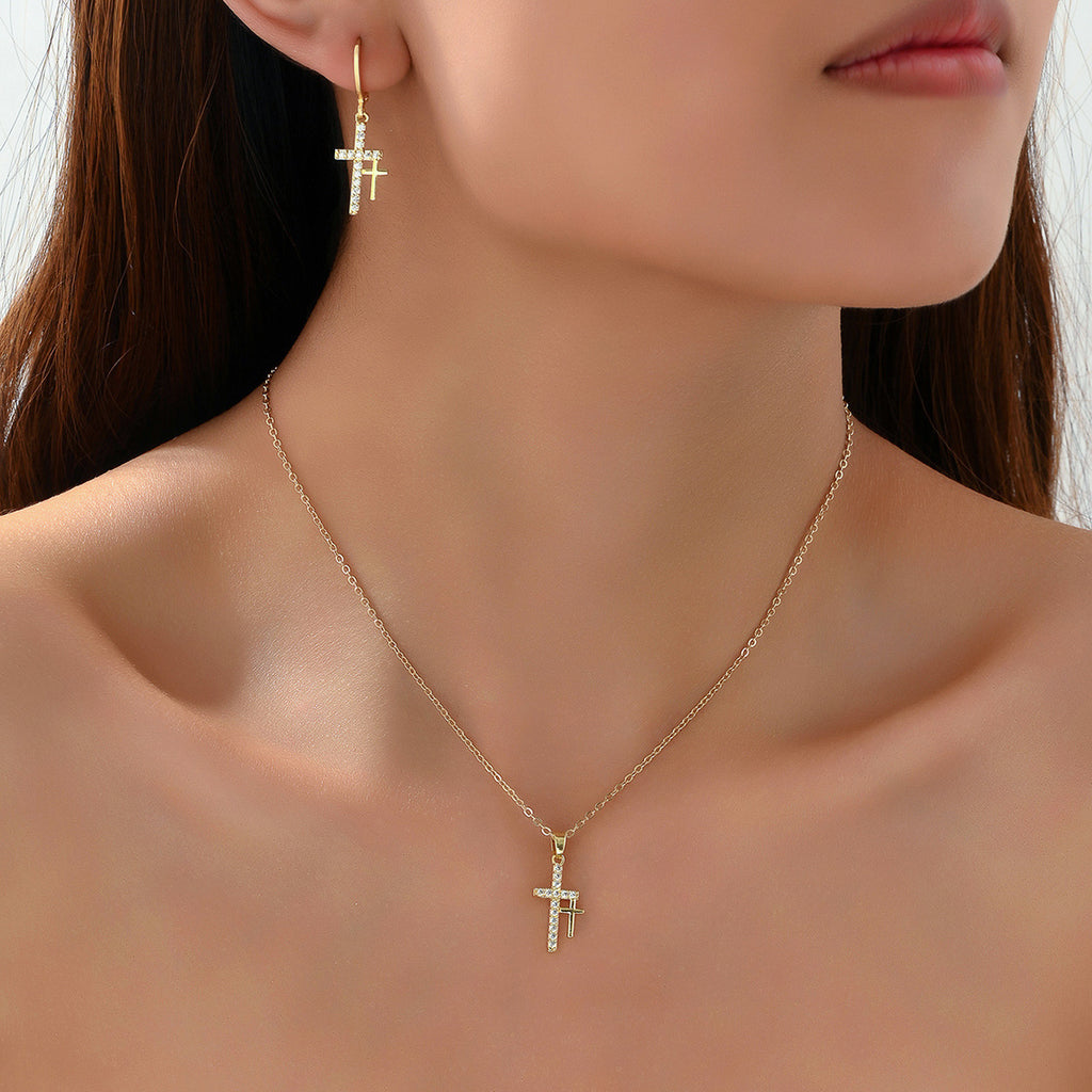 Delicate Sparkling Cross Jewelry