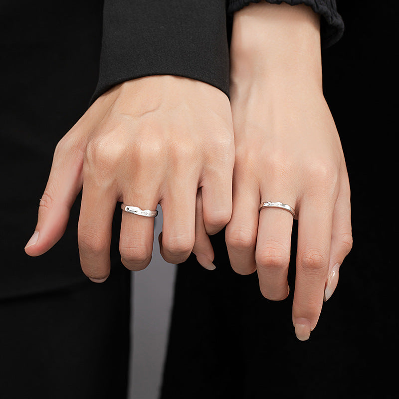 Cupid Arrow Sterling Silver 925 Couple Ring Men and Women Niche Design Light Luxury Ring Ins I Love You Ring