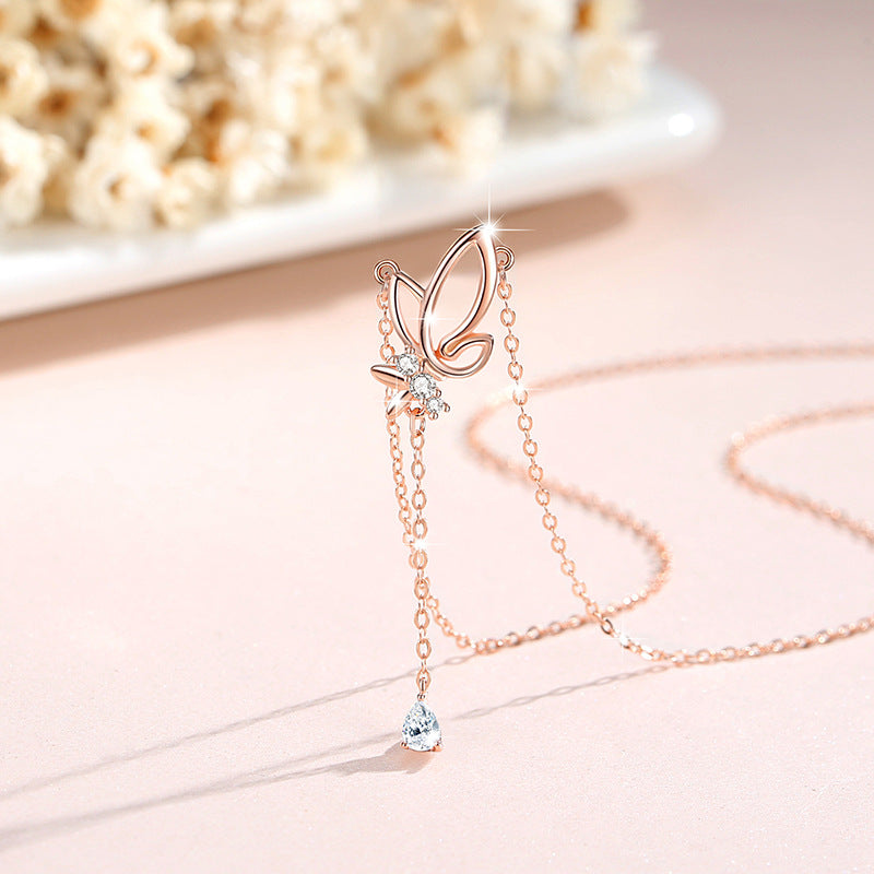Collana in argento sterling 925 – farfalla e zirconi