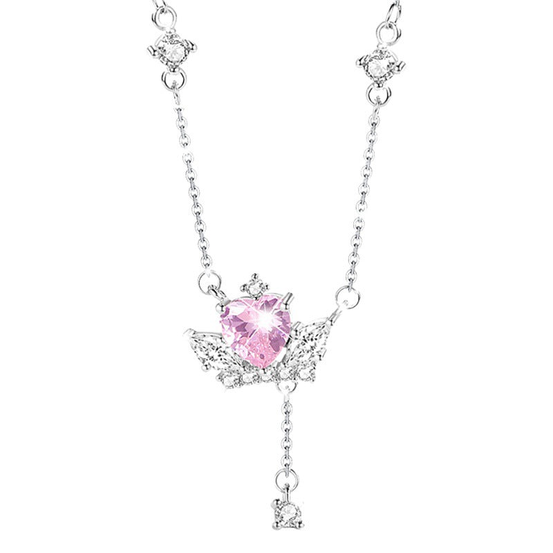 Collana in argento sterling 925 – ala d'angelo e zirconi