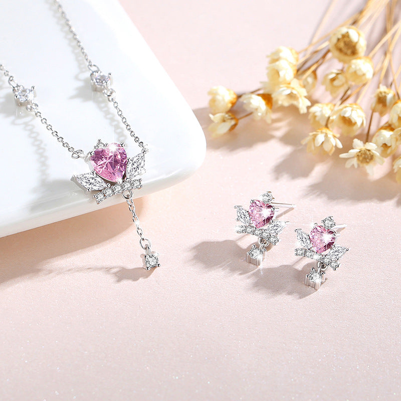 Collana in argento sterling 925 – ala d'angelo e zirconi