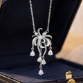 Lace Fireworks Sterling Silver 925 Necklace Women's Light Luxury High-Grade Zircon Tassel Clavicle Chain Ins Style Star Pendant
