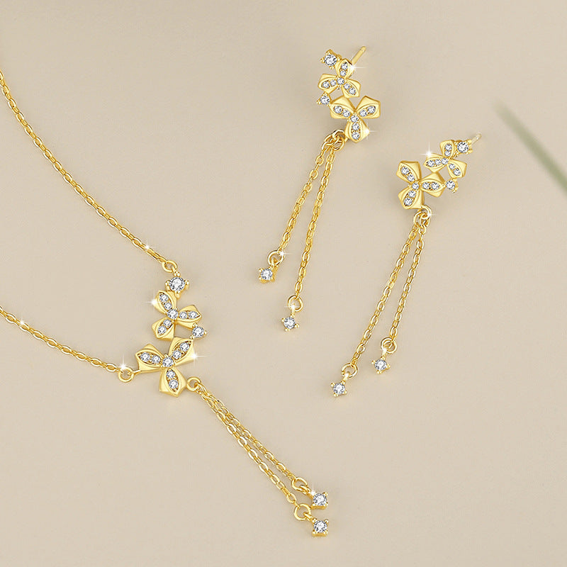 Collana in argento sterling 925 – fiore e zirconi