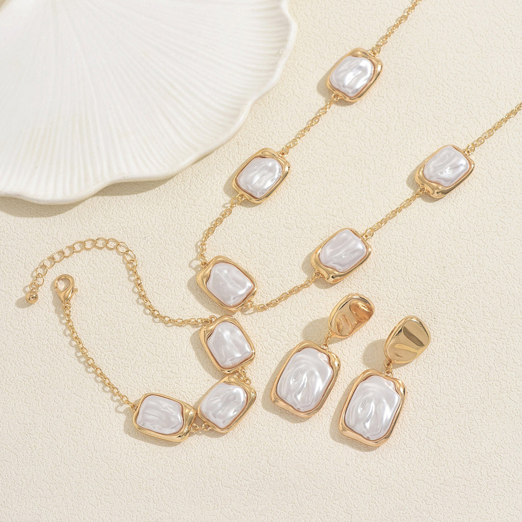Rounded Rectangle Pearl-Effect Jewelry — product image 3