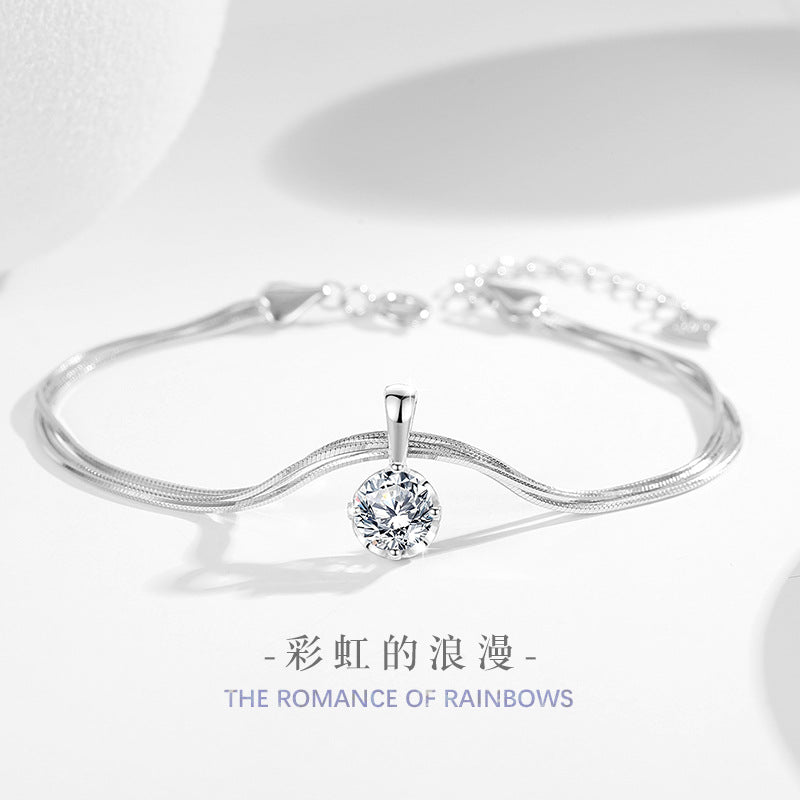 Bracciale in argento sterling 925 – cuore e zirconi