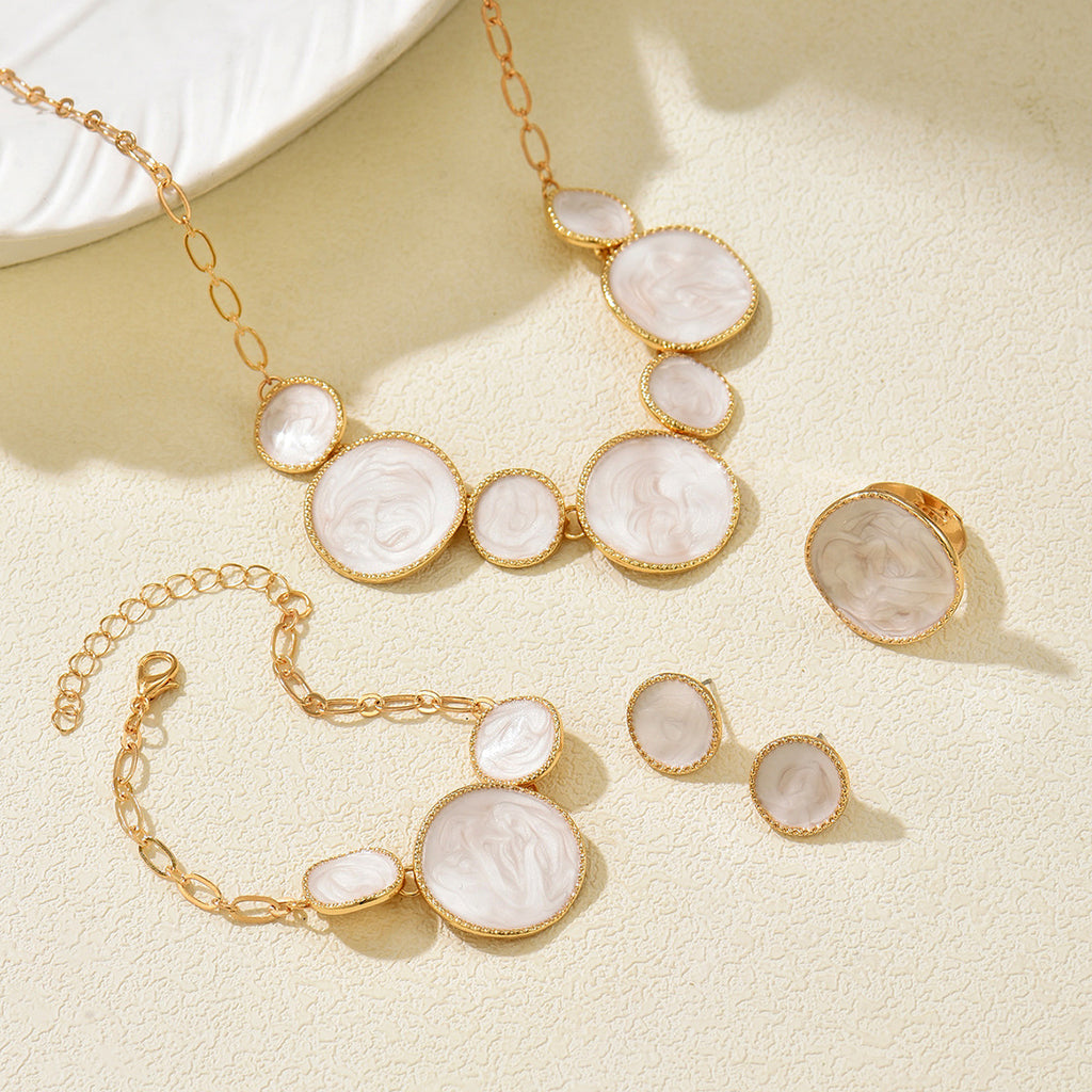 Pearl-Effect Round Disc Jewelry — product image 3